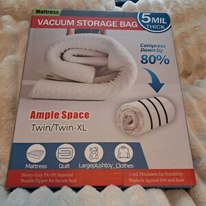 Twin / XL Mattress Vacuum Storage Bag | White 5 mil w Stra|  Double